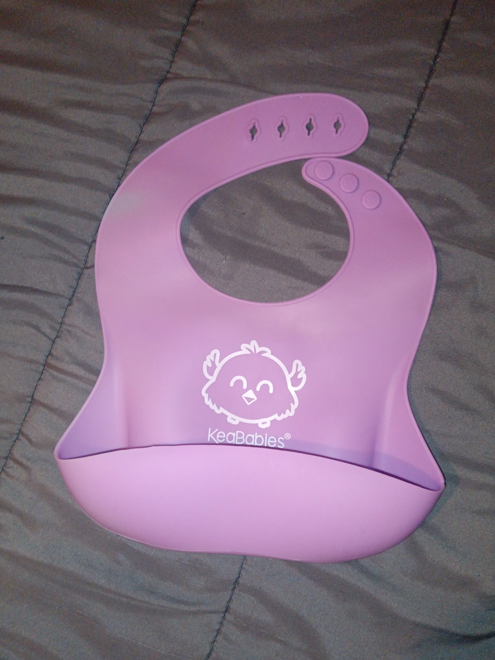 KeaBabies Lilac Silicone Bib with Deep Catch Pocket